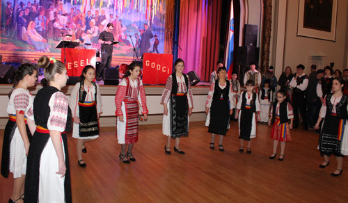 Ceata Romanian Folk Ensemble dancers at Kurentovanje