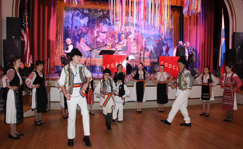 Ceata Romanian Folk Ensemble dancers at Kurentovanje