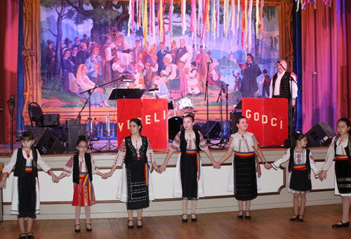 Ceata Romanian Folk Ensemble dancers at Kurentovanje