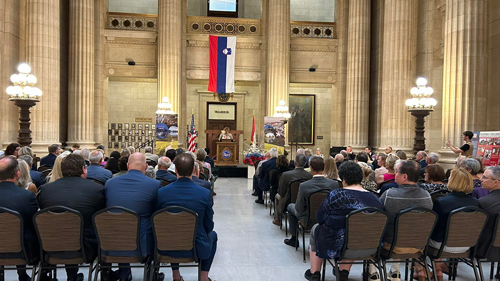 Slovenian statehood day crowd