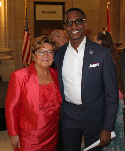 Consul General  Alenka Jerak and Mayor Justin Bibb