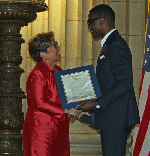 Alenka Jerak and Mayor Justin Bibb