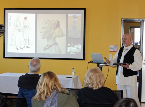 David Antolin showing Slovenian folk costumes