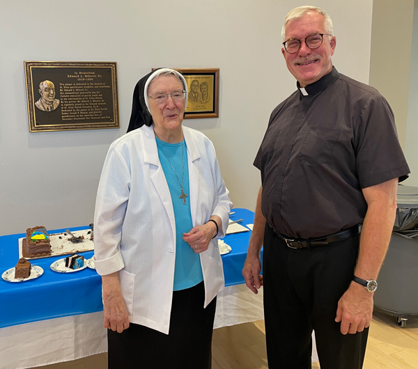 Sister Mary Avsec and Father John Retar