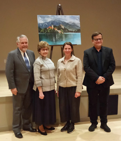 Joseph Valencic, Mojca Slak, Consul General Suzana ?earek and Dr. Luka Zibelnik.   