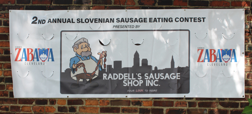 Slovenian Zabava Sausage eating banner