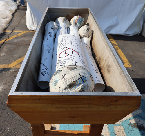 Pust ready to be burned at the end of the day