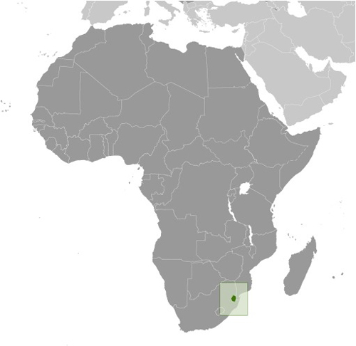 Map of Eswatini formerly Swaziland