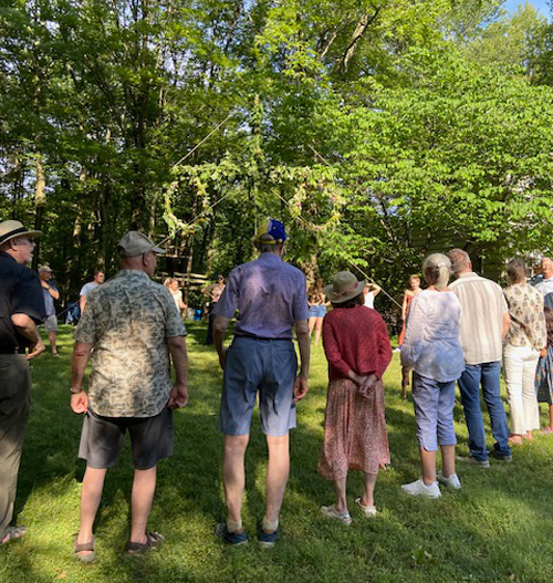 Gathering around the maypole