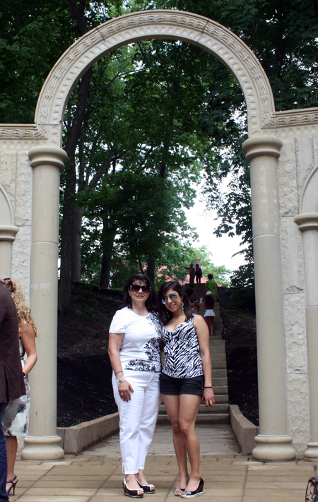 Posing in front of the Arch