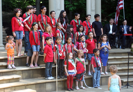 Syrian-American children singing in Syrian Garden in Cleveland