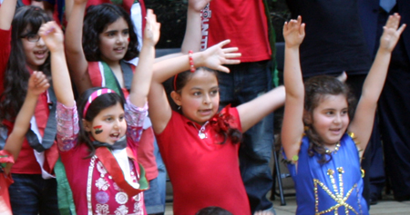 Syrian-American children at Syrian Garden