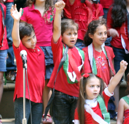 Syrian-American children at Syrian Garden