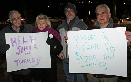 International supporters at vigil