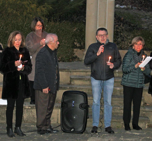 speaker at Syrian vigil