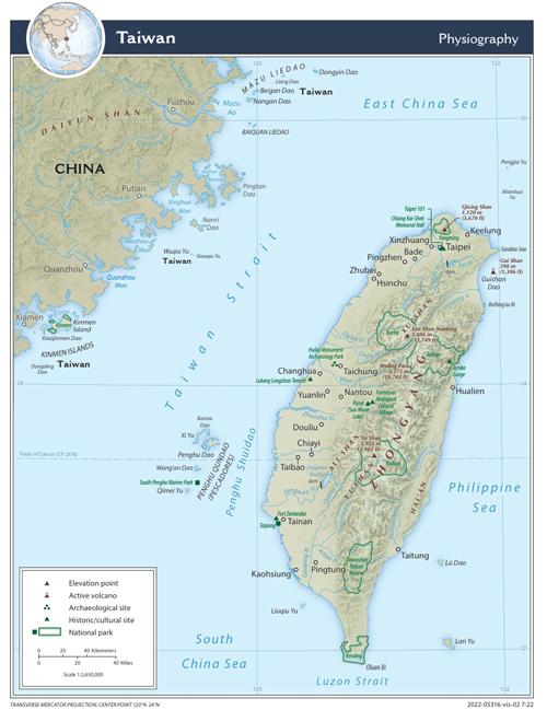 Map of Taiwan from CIA