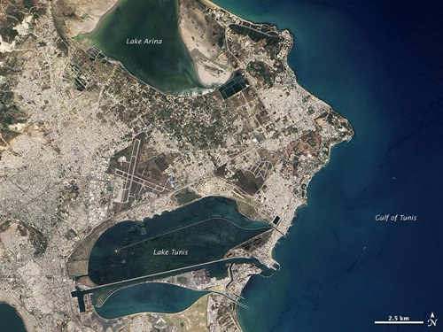 NASA map of Tunisia