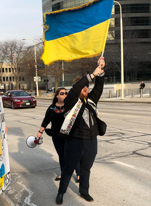 Rally for Ukraine at Cleveland Freestamp