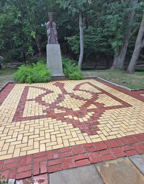 Power washing the Ukrainian Cultural Garden