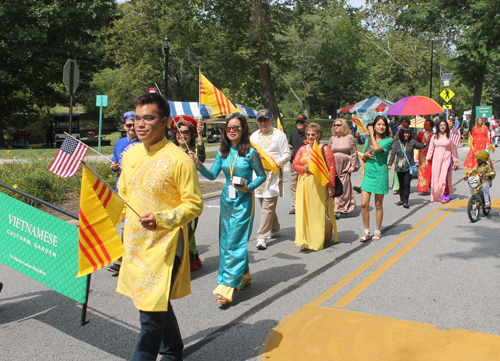 Vietnamese Cultural Garden marching in the One World Day Parade of Flags